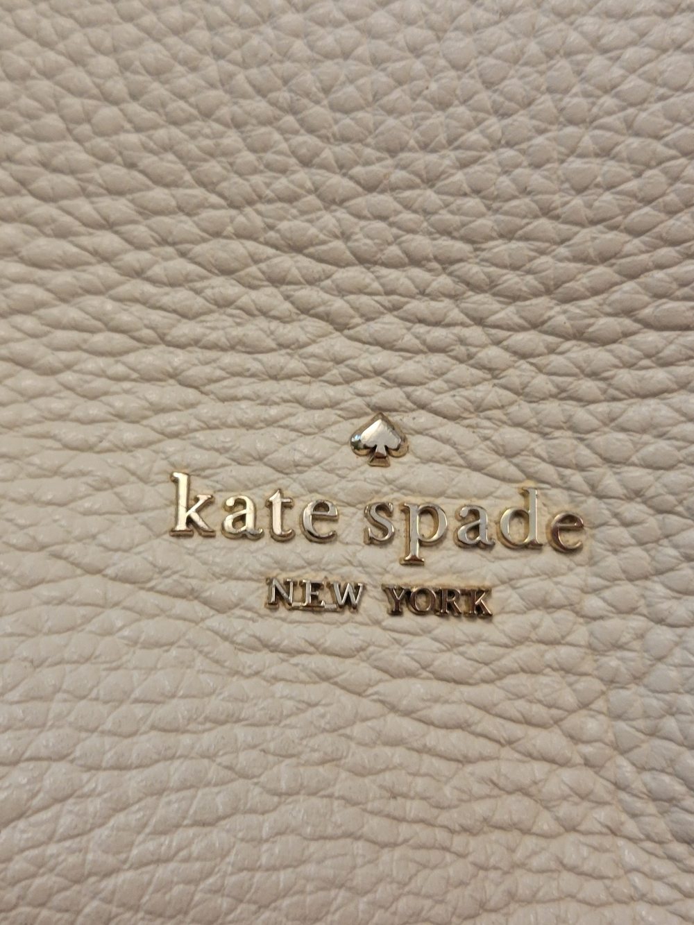 kate spade Pebbled Leather Tote in Beige